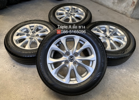 ล้อแม็ก Mazda 2 ขอบ 15 สีบอร์น พร้อมยาง 185-65-15 Dunlop ปี 16