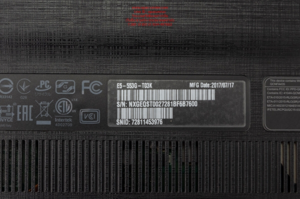 โน้ตบุ๊ค Acer รุ่น E5-553G AMD A10-9600P 3.3 GHz Ram 8G HDD 1 TB การ์ดจอ R8 M445DX