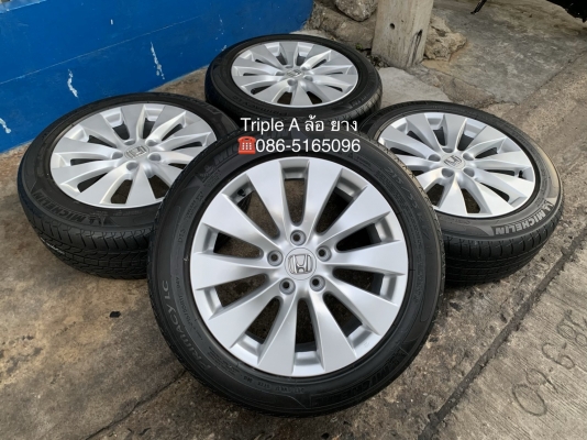 ล้อแม็ก Honda Accord G9 ขอบ 17 พร้อมยาง 215-55-17 Michelin ปลายปี 15 สวย สภาพดี