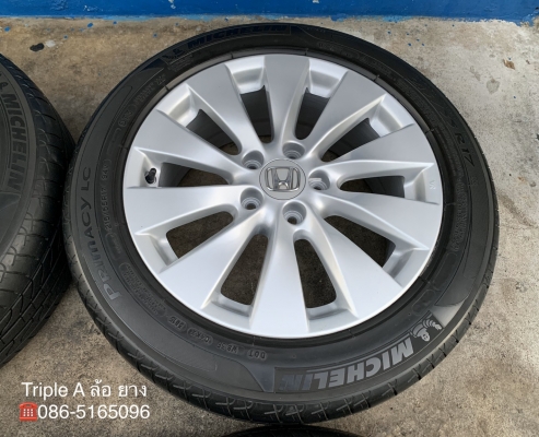 ล้อแม็ก Honda Accord G9 ขอบ 17 พร้อมยาง 215-55-17 Michelin ปลายปี 15 สวย สภาพดี