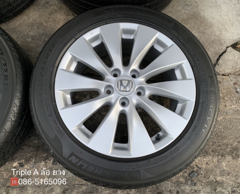 ล้อแม็ก Honda Accord G9 ขอบ 17 พร้อมยาง 215-55-17 Michelin ปลายปี 15 สวย สภาพดี