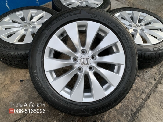 ล้อแม็ก Honda Accord G9 ขอบ 17 พร้อมยาง 215-55-17 Michelin ปลายปี 15 สวย สภาพดี