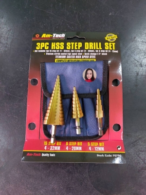 ดอกเจาะสว่าน ชุดดอกสว่าน ทรงเจดีย์ ดอกเจาะอเนกประสงค์ 3ขนาด 5สเต็ป 4-12MM  9เสต็ป4-20MM