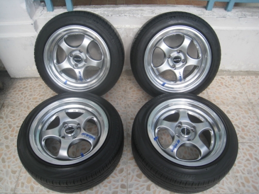 ขายล้อแม็กของใหม่ W work S1  15"x7.5" 4/100 et 38 +ยางปี 10  (081-3747940)