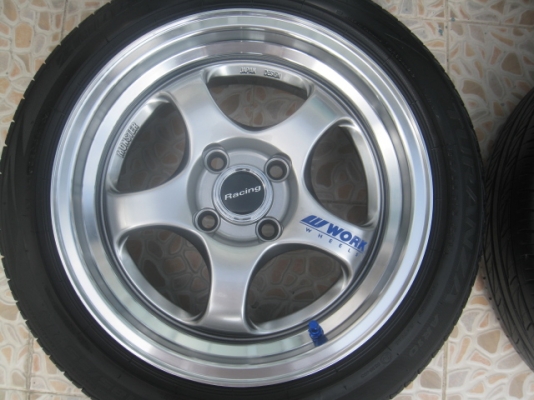 ขายล้อแม็กของใหม่ W work S1  15"x7.5" 4/100 et 38 +ยางปี 10  (081-3747940)