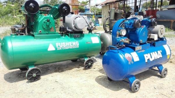 เครื่องปั้มลมไฟบ้านเข้าใหม่ 3 ตัว ไฟ 2 สาย 220V สภาพสวยพร้อมใช้ทุกตัว Puma 1/2 hp 64L Fuji2 hp 100L Fusheng 3 hp 155L