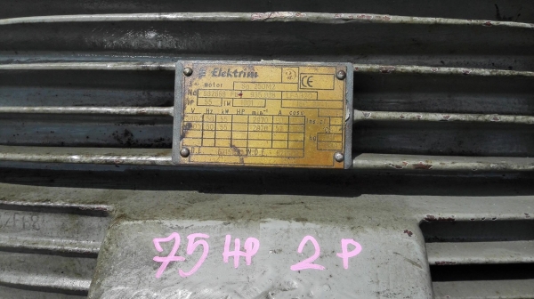 มอเตอร์ไฟฟ้ากำลังยุโรปของใหม่ Elektrim POLAND ขนาด 75 HP 2 P 2970 RPM 380V ของใหม่ 100\% ไม่เคยใช้งาน