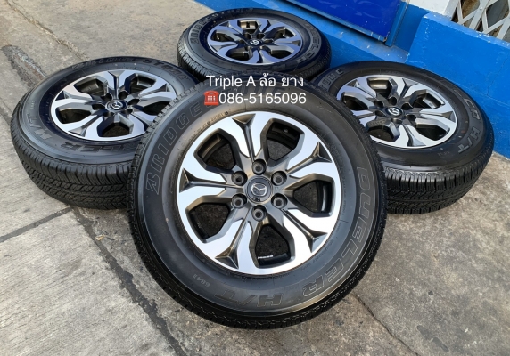 ล้อแม็ก Mazda BT50 Pro ขอบ17 สีเทาหน้าเงา พร้อมยางใหม่ป้ายแดง 265-65-17 Bridgestone ปี 19