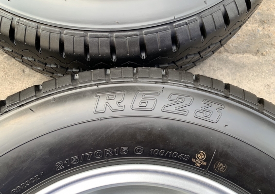 ล้อแม็กป้ายแดง Mitsu Triton ขอบ 15 พร้อมยางป้ายแดง Bridgestone 215-70-15 ปี 19 สวยกริ๊บ