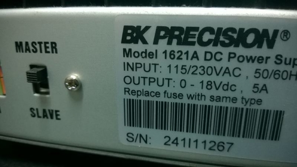 BK Precision 1621A Digital Display DC Power Supply, 18V/5A, 230VAC Line Input