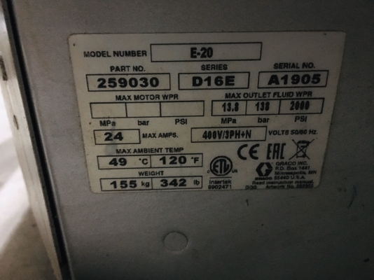 REACTOR E-20 เครื่องฉีดพ่นฉนวนกันความร้อน ฉีดพียู นำเข้าจากอเมริกา ผ่านการใช้งานในไทยเพียงครั้งเดียว