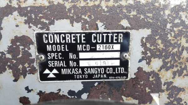 เครื่องตัดคอนกรีตเก่าญี่ปุ่น MIKASA JAPAN เครื่องยนต์เบนซิน 8.5 PS ของลงตู้สดนอกยังไม่เคยใช้ในไทย
