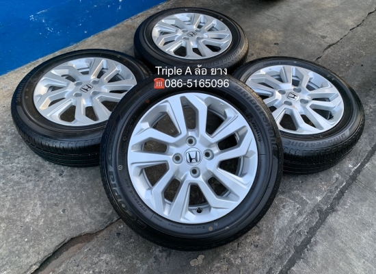 ล้อแม็กป้ายแดง Honda New Jazz ตัวรองท็อป ขอบ 15 พร้อมยางใหม่ป้ายแดง 175-65-15 Bridgestone ปี 19
