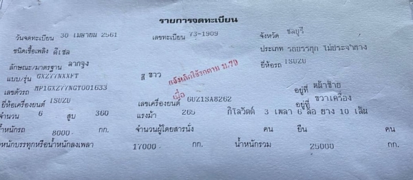 ขายหัวลาก ISUZU GXZ 360 รถวิ่ง 5 หมื่นกว่าโล รถปี 61
