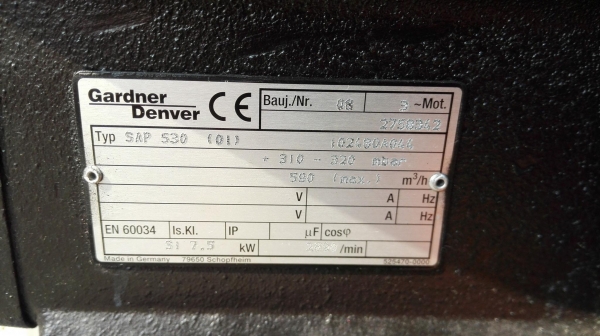 ริงโบลเวอร์เยอรมัน Gardner Denver GERMANY ขนาด 10 HP 2890 RPM 380V ท่อ 3&rdquo; สภาพเหมือนใหม่ เก่าเก็บไม่ได้ใช้