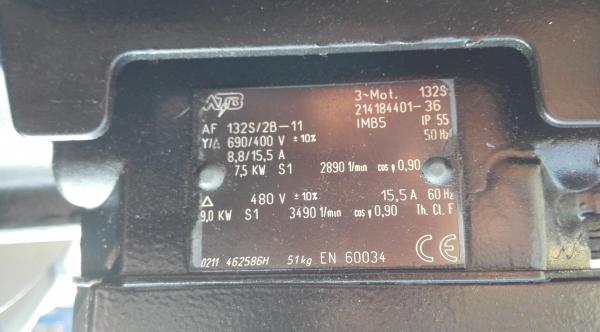 ริงโบลเวอร์เยอรมัน Gardner Denver GERMANY ขนาด 10 HP 2890 RPM 380V ท่อ 3&rdquo; สภาพเหมือนใหม่ เก่าเก็บไม่ได้ใช้