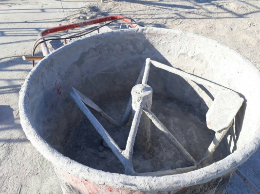 โม่ผสมปูนฉาบ +มอเตอร์ พร้อมใช้งาน (ขนาดผสมปูน2ลูก)