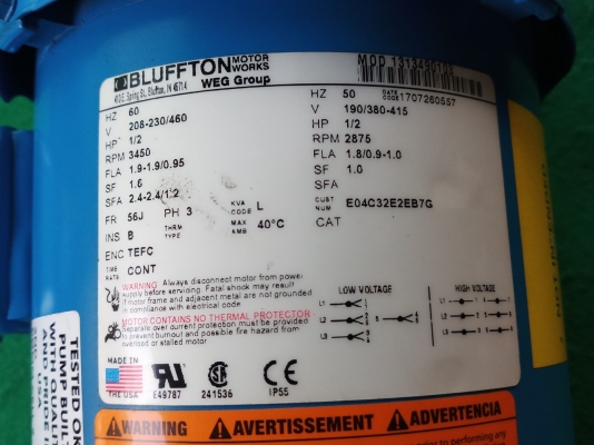 ปั๊มน้ำหอยโข่ง ยี่ห้อ Bluffton Goulds ขนาด 1/2 แรง ไฟสามเฟส 380V ท่อเข้า 1 นิ้ว ท่อออก 1 1/4 นิ้ว ตัวปั๊มเป็นสแตนเลส เหมาะกับงานในระบบอุตสาหกรรมการสาธารณูปโภค การเพิ่มแรงดันของเหลวในระบบ สามารถใช้งานในระบบดับเพลิง ระบบทำความร้อน ระบบปรับอากาศ และระบบงานล้