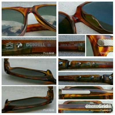 แว่นตาซุปเปอร์แบรนด์สุดหรูผู้ดีอังกฤษ  ทศวรรษ 1980's  ราคาพิเศษ !  สุดยอดวัสดุ 'อ็อพทิล'  เลนส์กระจกคริสตัลกันแดด 'สีเขียวควันไฟ'  ขนาดมาตรฐาน 139 mm  Vintage DUNHILL handmade in Austria