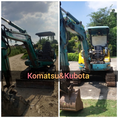 รถขุด KOMATSU PC30, KUBOTA U35 เก่านอกสภาพสวยพร้อมใช้