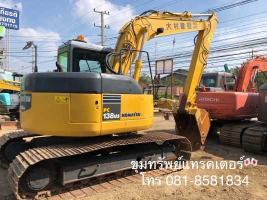 ขายรถแบคโฮ Komatsu #อาร์มพิเศษ PC138US-2E1 แทรคใหญ่ รถสวย นำเข้าเอง เครื่อง 4D95 โทร 081-8581834 แบงค์