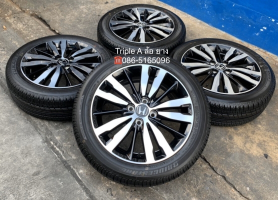 ล้อแม็กป้ายแดง Honda Jazz GK ตัวท๊อป ขอบ16 พร้อมยางป้ายแดง 185-55-16 Bridgestone ปลายปี 19 ใหม่ยกห้าง