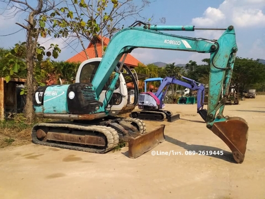 ขายรถขุด KOBELCO SK60-2 เครื่องยนต์ISUZU-4JB1 คอนโทรลน้ำมัน ปั๊มนิ้ว แทรคยาง รถเดิมๆเก่านอก มีเอกสาร