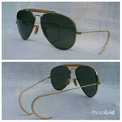 แว่นตา 'เรย์ - แบน - แสนสะท้าน' ยูเอสเอ ตัวแท้ !  ทศวรรษที่ '70s  ขนาดมาตรฐาน 58 mm  โมเดลอมตะ 'แมคอาร์เธอร์ - เอาท์ดอร์สแมน - คานหุ้มงา - ขาสปริงเกี่ยว'  สภาพวินเทพใช้งานถนอม  โคตรเลนส์กระจกคริส