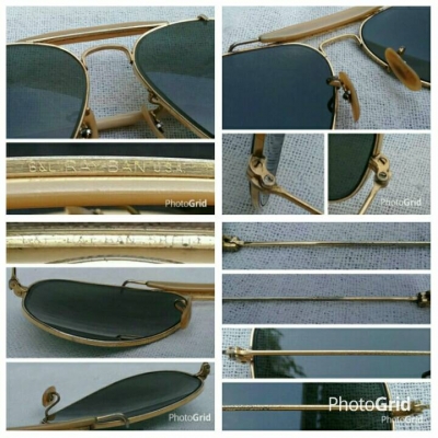 แว่นตา 'เรย์ - แบน - แสนสะท้าน' ยูเอสเอ ตัวแท้ !  ทศวรรษที่ '70s  ขนาดมาตรฐาน 58 mm  โมเดลอมตะ 'แมคอาร์เธอร์ - เอาท์ดอร์สแมน - คานหุ้มงา - ขาสปริงเกี่ยว'  สภาพวินเทพใช้งานถนอม  โคตรเลนส์กระจกคริส