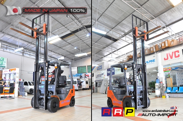 ขายรถโฟล์คลิฟท์มือสอง TOYOTA รุ่น 8FG15-33712 นำเข้าจากประเทศญี่ปุ่น 100\% ไม่เคยใช้งานในไทย