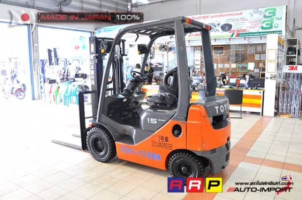 ขายรถโฟล์คลิฟท์มือสอง TOYOTA รุ่น 8FG15-33712 นำเข้าจากประเทศญี่ปุ่น 100\% ไม่เคยใช้งานในไทย