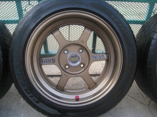 ขายล้อแม็กใหม่ te37v 15"x7" et20 4รู100 + ยาง ปี10 (081-3747940)