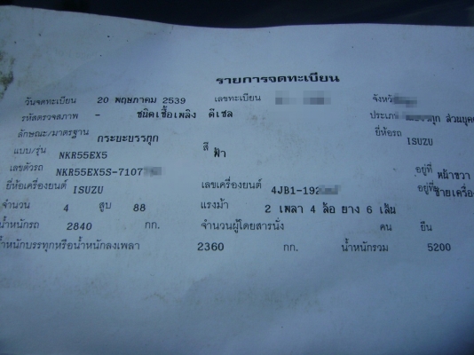 รถบรรทุก ยี่ห้อISUZU NKR หัวเดิม เครื่องเดิม คัซซีสวย