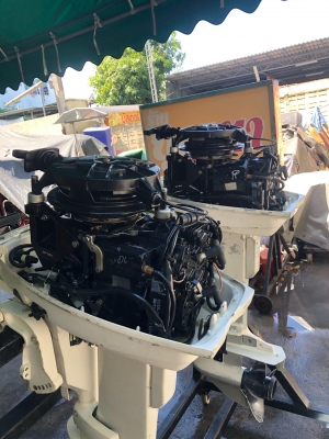 ขาย เครื่องเรือ Johnson 25แรง หาง 17 เก่าญี่ปุ่น ราคาตัวละ 25,000