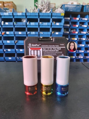 ชุดบล็อก ลูกบล็อก อย่างดีของแท้ AmPRo ขนาด 1/2&quot; ตัวยาว เบอร์ 17 เบอร์ 19 เบอร์ 21 รุ่น3ตัวชุดพร