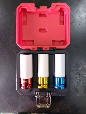 ชุดบล็อก ลูกบล็อก อย่างดีของแท้ AmPRo ขนาด 1/2&quot; ตัวยาว เบอร์ 17 เบอร์ 19 เบอร์ 21 รุ่น3ตัวชุดพร