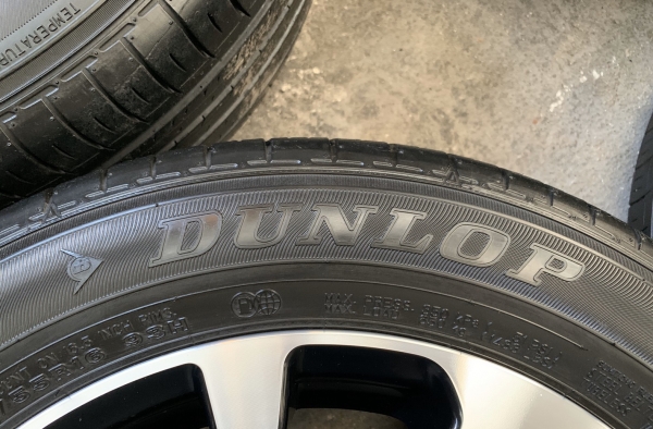 ล้อแม็ก Honda Civic FC ขอบ 16 สีดำหน้าเงา พร้อมยาง 215-55-16 Dunlop ปี 16