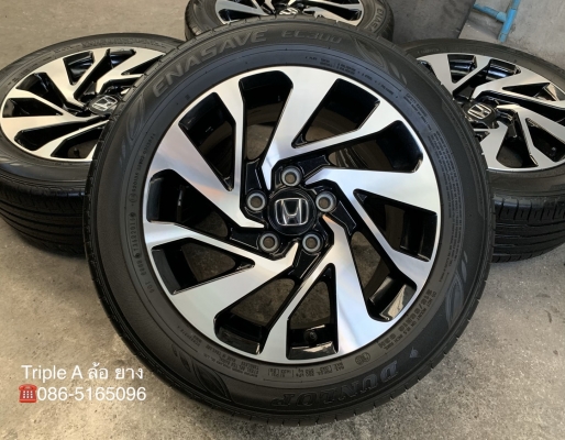 ล้อแม็ก Honda Civic FC ขอบ 16 สีดำหน้าเงา พร้อมยาง 215-55-16 Dunlop ปี 16 ล้อแม็ก Honda Civic FC ขอบ 16 สีดำหน้าเงา พร้อมยาง 215-55-16 Dunlop ปี 16