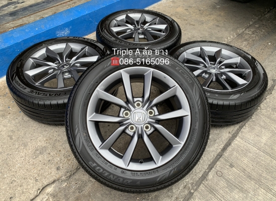 ล้อแม็กป้ายแดง Honda Civic FC 2019 ขอบ 16 สีเทากัน พร้อมยางป้ายแดง 215-55-16 Dunlop ปี 19 ใหม่ยกห้าง สวยกริ๊บ