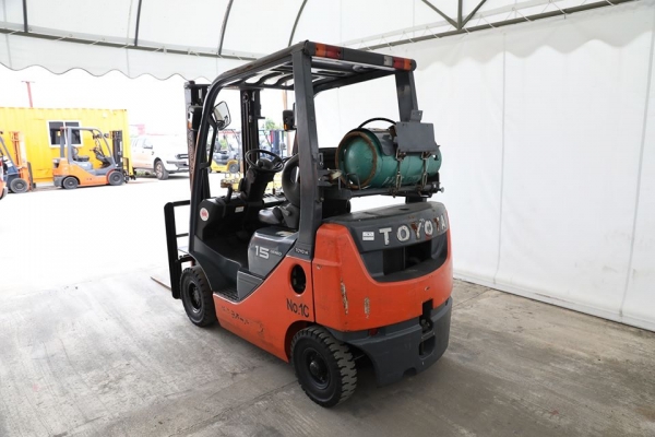 Toyota 8FGL15 ขนาดยก1.5ตัน เสายกสูง3เมตร เครื่องยนต์เบนซิล+แก๊สLPGจากโรงงานญี่ปุ่น Toyota 8FGL15 ขนาดยก1.5ตัน เสายกสูง3เมตร เครื่องยนต์เบนซิล+แก๊สLPGจากโรงงานญี่ปุ่น