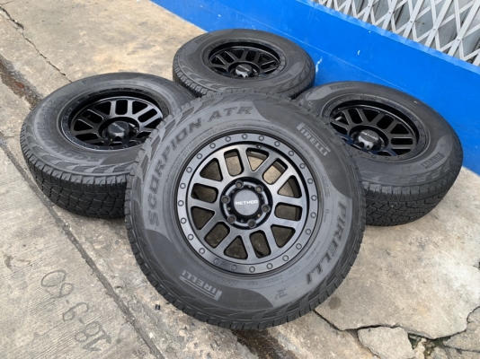 ล้อแม็ก 6รู139 METHOO ขอบ 16 พร้อมยาง 265-70-16 Pirelli ปี 17 ล้อสวย ดอกยางหนา