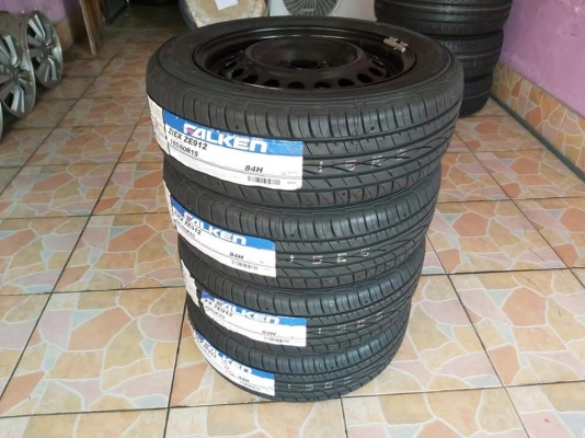 ล้อกะทะถอดป้ายแดงขอบ 15 พร้อมยางใหม่ Falken ZE912  185/60R15 ผลิตปี 2019 ขายถูกๆ ทั้งชุด 5400.-NET / พร้อมใส่ ถ่วง ฟรี !!! รับบัตรเครดิตทุกธนาคาร ส่งทั่วไทย