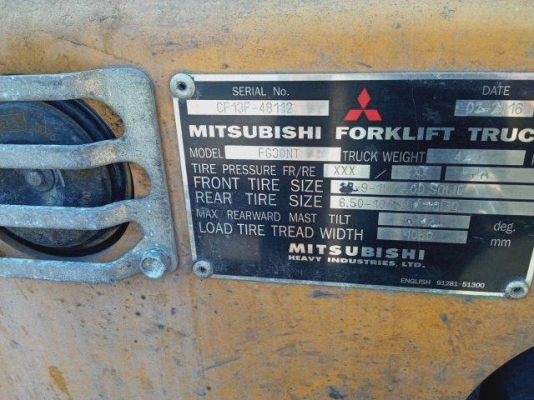 Mitsubishi FG30NT #48112 ฟอร์คลิฟต์ 3 ตัน ระบบแก๊ส โทร. 080-6565422 (หนิง)