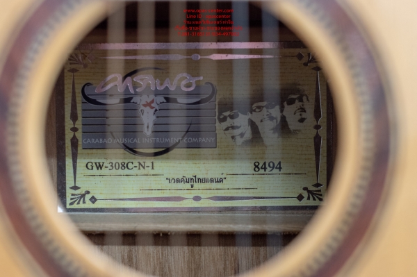 กีต้าร์โปร่งคาราบาว รุ่น GW308C-N-1 คอเว้า สีไม้ ตระกูลเวลคัมทูไทยแลนด์ มือสอง สภาพใหม่