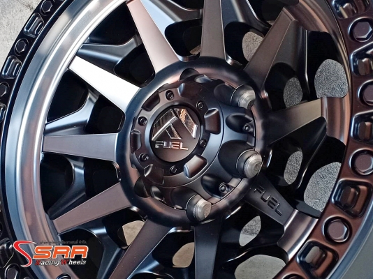 FUEL COVERT D717 ขอบ16 ET+1 6x139.7 BLACK/DDT/BLACK RING