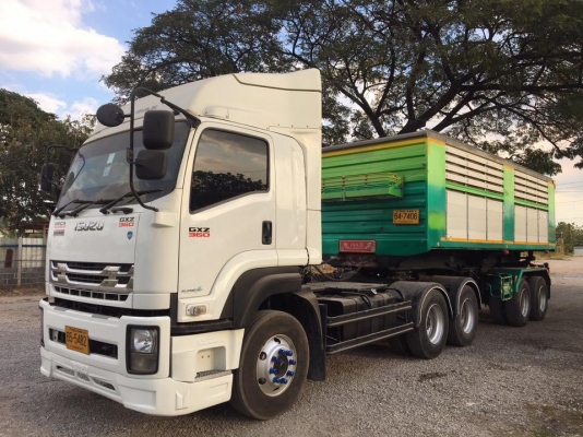 Isuzu 360 ปี 57 สิบล้อหัวลากพร้อมหางเซมิดัมพ์ อู่เอสที ยาว 7 เมตร ปี 61 บรรทุกได้ 29 ตัน พร้อมใช้งาน