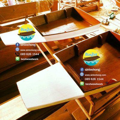 เรือไม้ติดผนัง ยาว 150 ซม ผ่าครึ่งเป็น 2 ลำ (ส่งทั่วประเทศ)