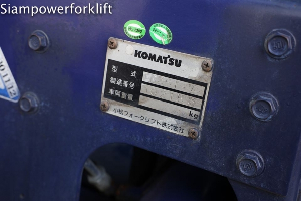 Komatsu FD35T-7 เกียร์ออโต้ ขนาดยก3.5ตัน เสาสูง3เมตร เครื่องยนต์ดีเซล