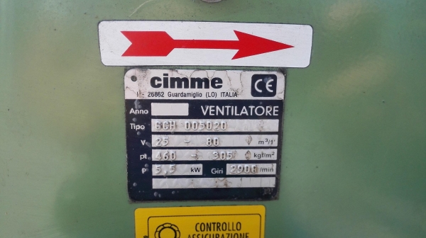 โบลเวอร์ดูดเป่าอากาศอิตาลี CIMME ITALY ขนาด 7.5 HP 2 P 380V รอบจัดลมเร็ว ใบพัด 24 นิ้ว สภาพสวยสดใหม่