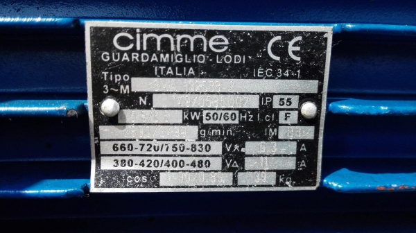 โบลเวอร์ดูดเป่าอากาศอิตาลี CIMME ITALY ขนาด 7.5 HP 2 P 380V รอบจัดลมเร็ว ใบพัด 24 นิ้ว สภาพสวยสดใหม่